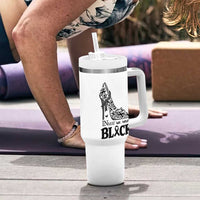 In May We Wear Black Tumbler With Handle Skin Cancer Support Gift For Her