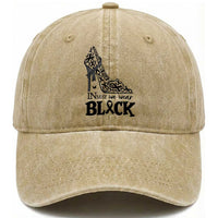 In May We Wear Black Washed Cotton Baseball Cap Skin Cancer Support Gift For Her