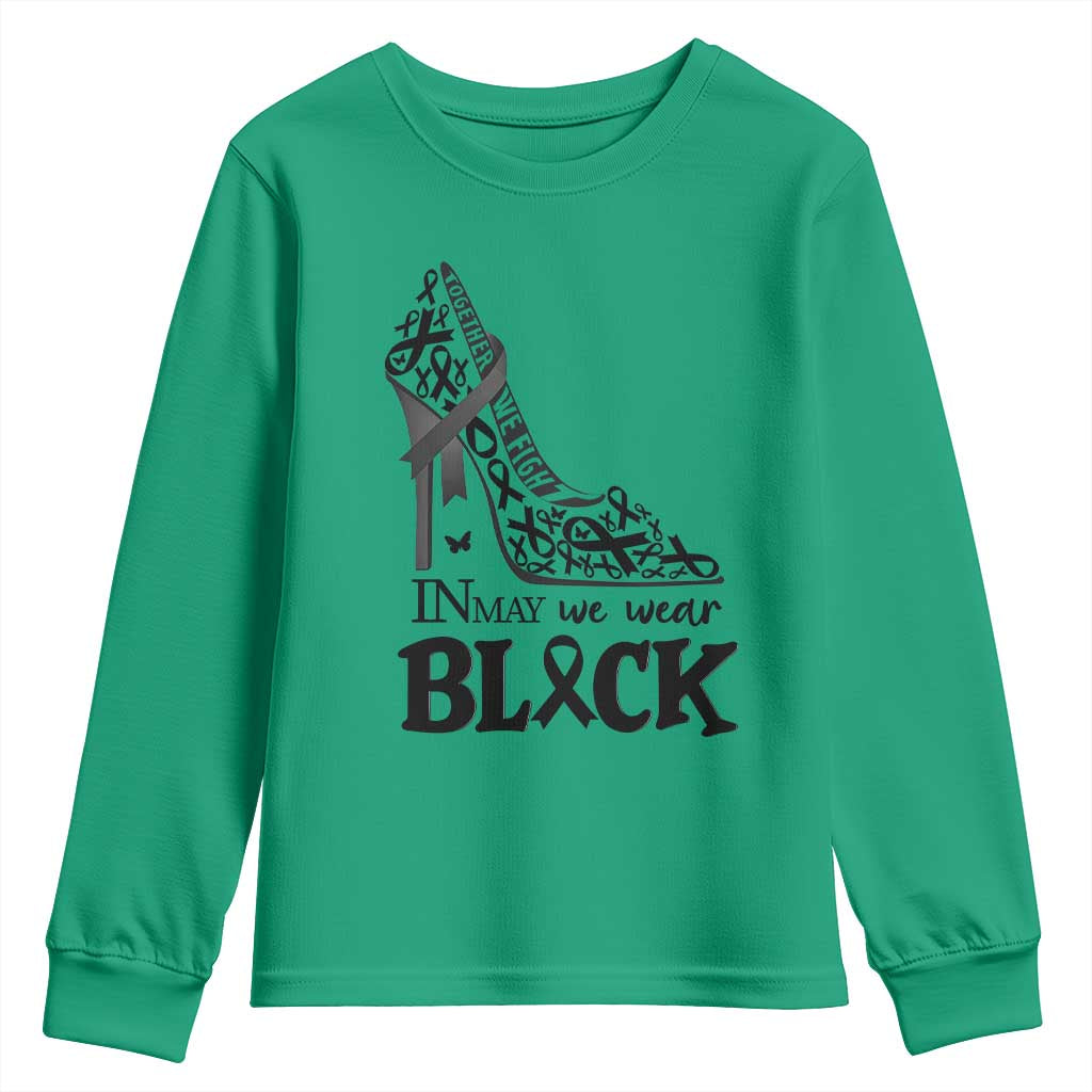 In May We Wear Black Youth Sweatshirt Skin Cancer Support Gift For Her