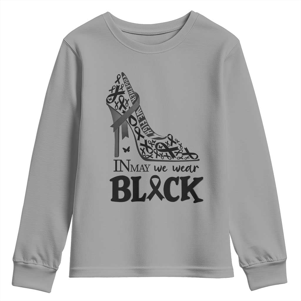 In May We Wear Black Youth Sweatshirt Skin Cancer Support Gift For Her