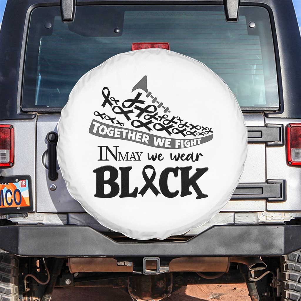 In May We Wear Black Spare Tire Cover Melanoma Support Family Gift