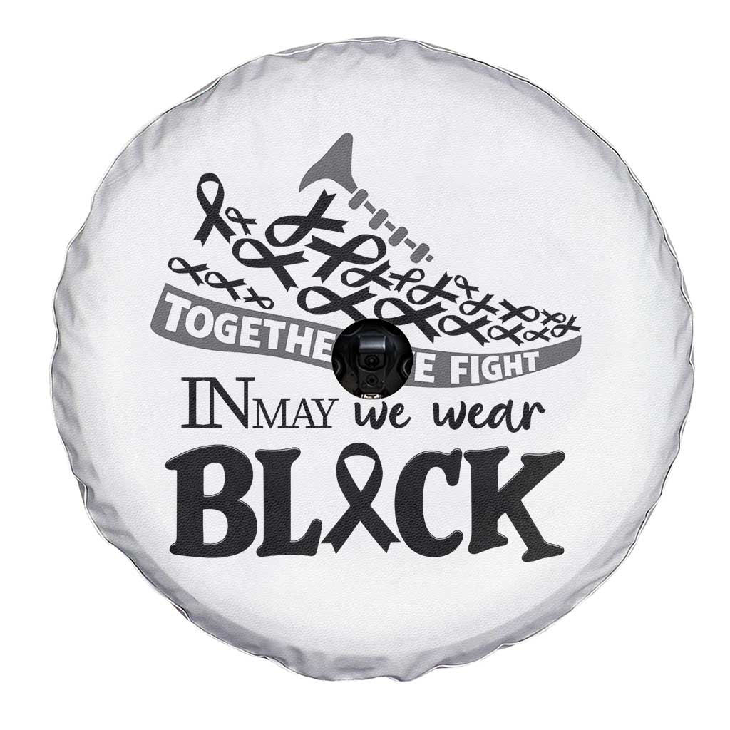 In May We Wear Black Spare Tire Cover Melanoma Support Family Gift