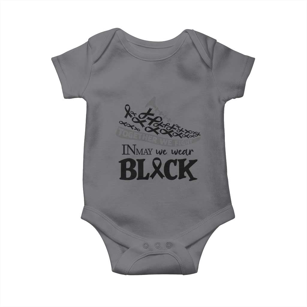 In May We Wear Black Baby Onesie Melanoma Support Family Gift