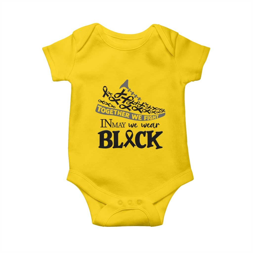 In May We Wear Black Baby Onesie Melanoma Support Family Gift