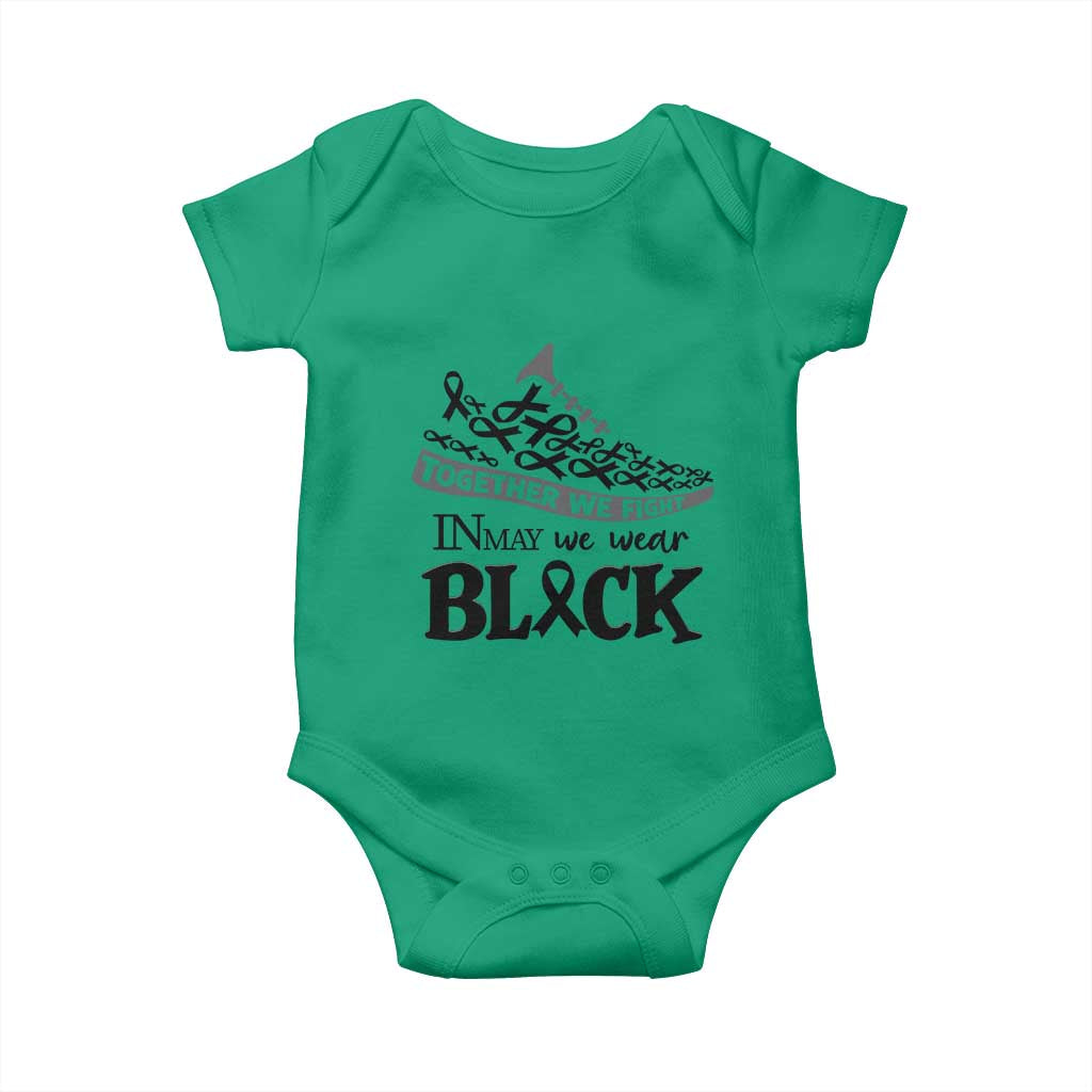 In May We Wear Black Baby Onesie Melanoma Support Family Gift