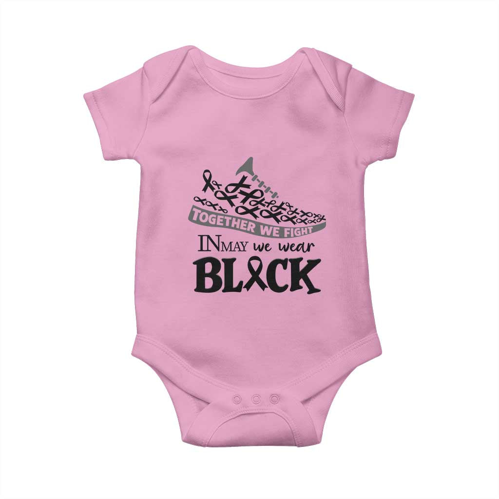 In May We Wear Black Baby Onesie Melanoma Support Family Gift