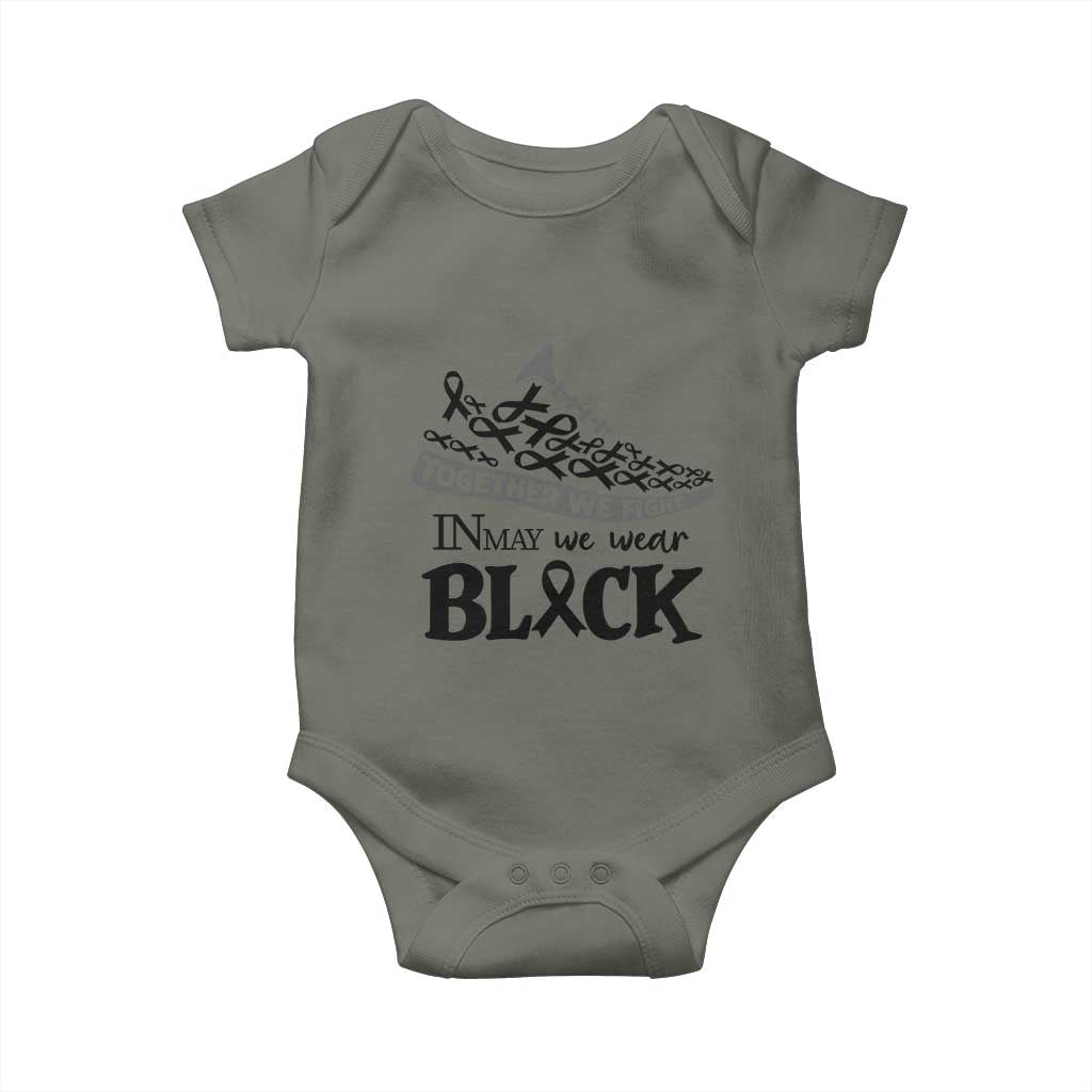 In May We Wear Black Baby Onesie Melanoma Support Family Gift