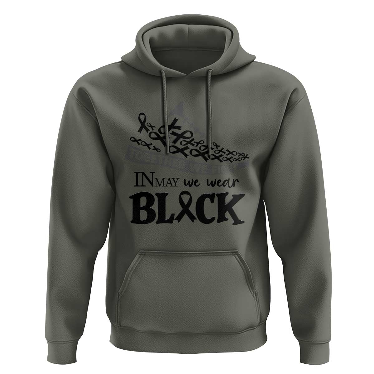 In May We Wear Black Hoodie Melanoma Support Family Gift