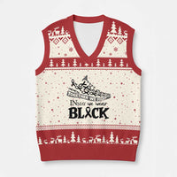 In May We Wear Black V-Neck Knit Sweater Vest Melanoma Support Family Gift