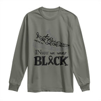 In May We Wear Black Long Sleeve Shirt Melanoma Support Family Gift