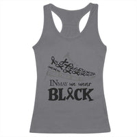 In May We Wear Black Racerback Tank Top Melanoma Support Family Gift