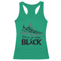 In May We Wear Black Racerback Tank Top Melanoma Support Family Gift