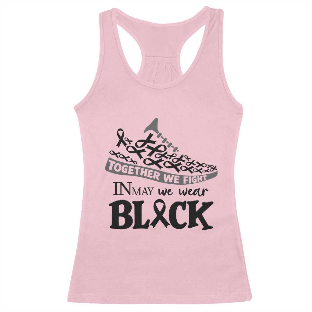 In May We Wear Black Racerback Tank Top Melanoma Support Family Gift