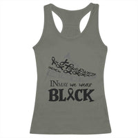 In May We Wear Black Racerback Tank Top Melanoma Support Family Gift