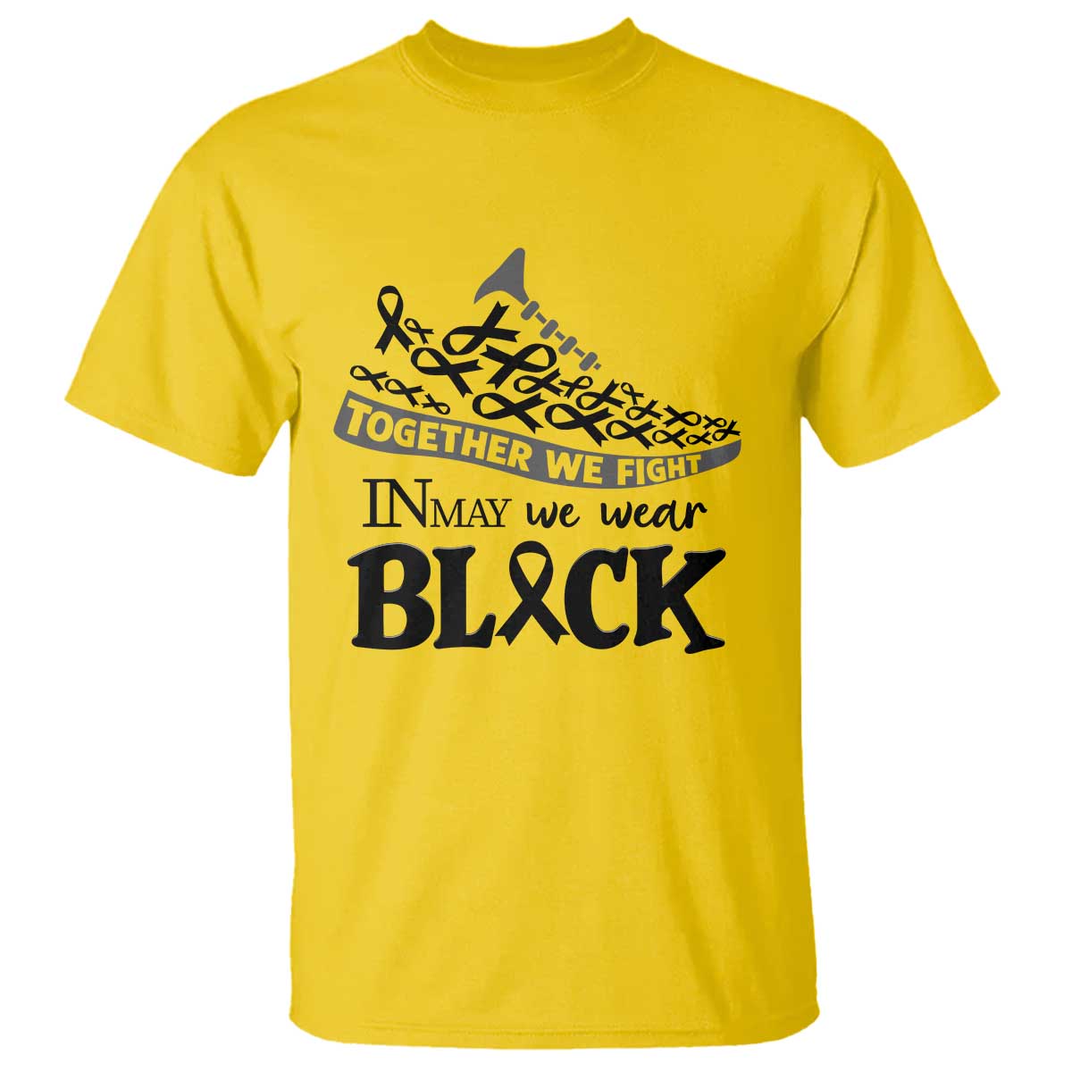 In May We Wear Black T Shirt Melanoma Support Family Gift