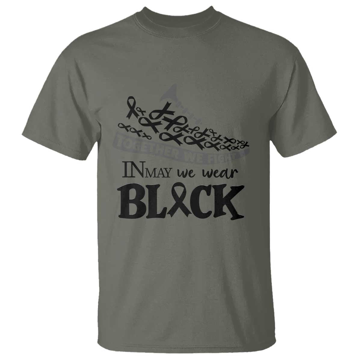 In May We Wear Black T Shirt Melanoma Support Family Gift
