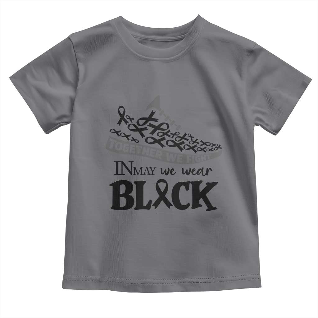 In May We Wear Black Toddler T Shirt Melanoma Support Family Gift