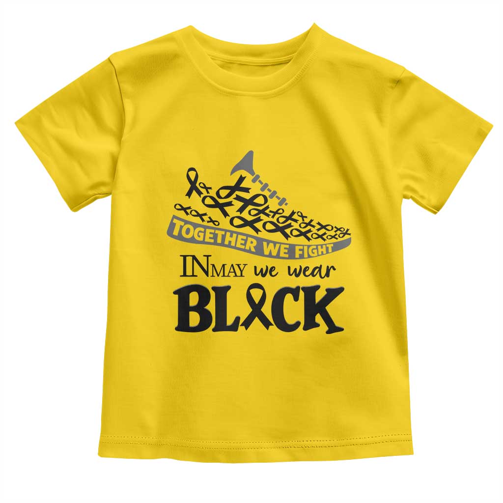 In May We Wear Black Toddler T Shirt Melanoma Support Family Gift