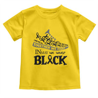In May We Wear Black Toddler T Shirt Melanoma Support Family Gift