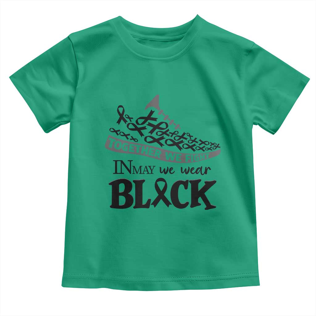 In May We Wear Black Toddler T Shirt Melanoma Support Family Gift