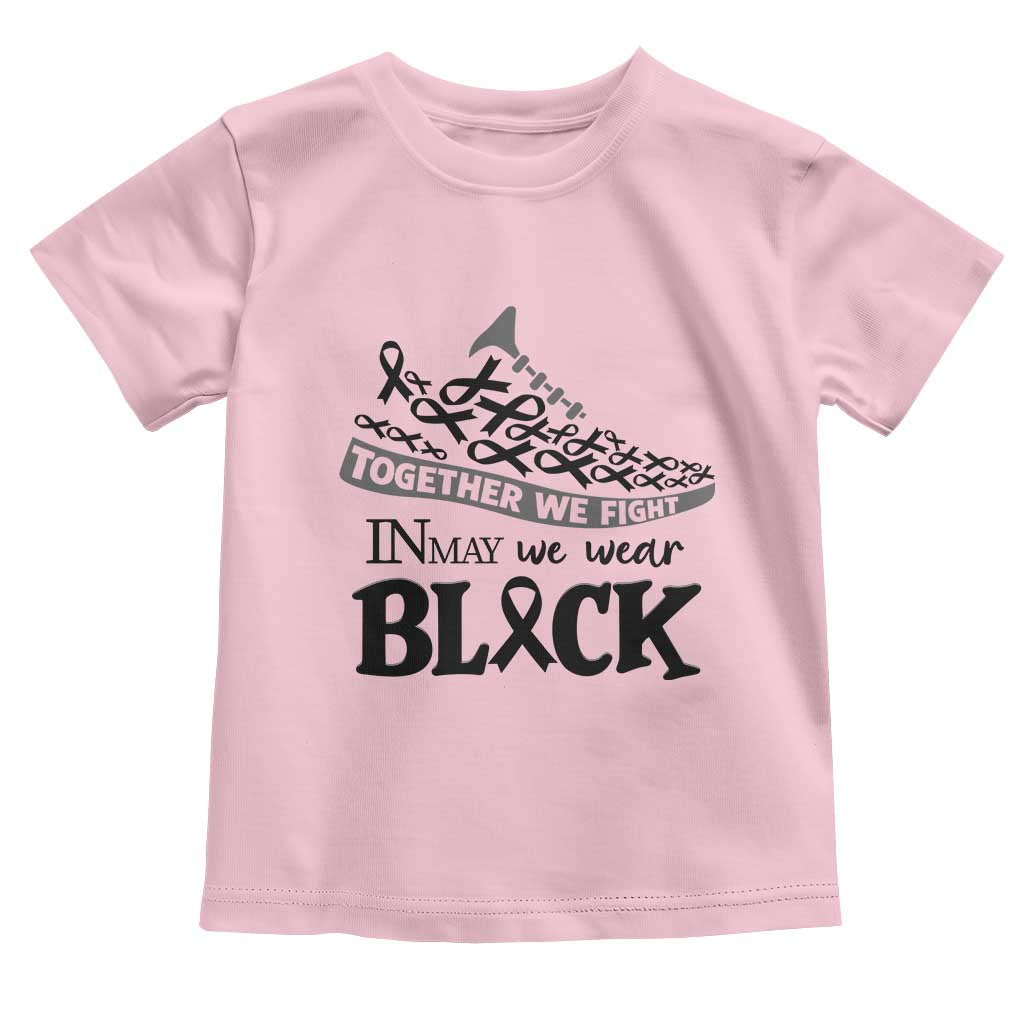 In May We Wear Black Toddler T Shirt Melanoma Support Family Gift
