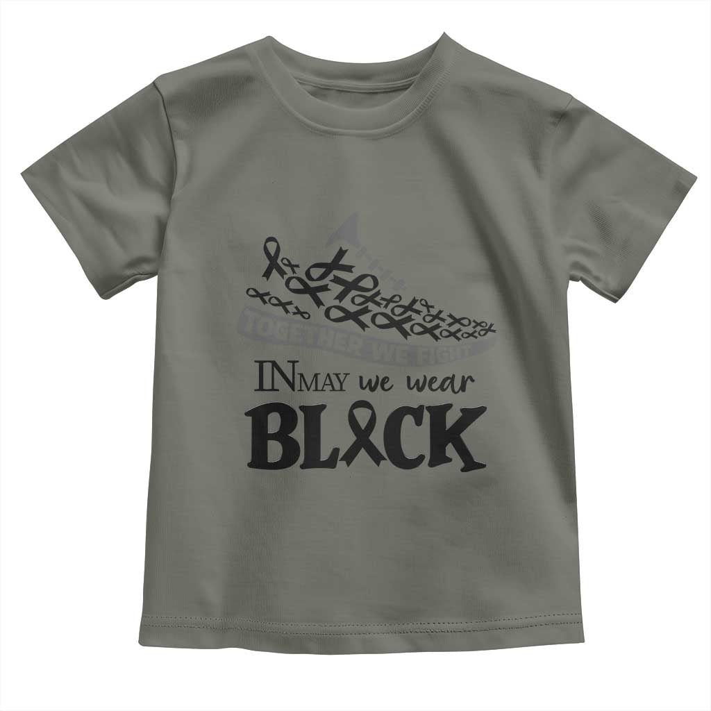 In May We Wear Black Toddler T Shirt Melanoma Support Family Gift
