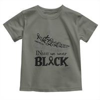 In May We Wear Black Toddler T Shirt Melanoma Support Family Gift