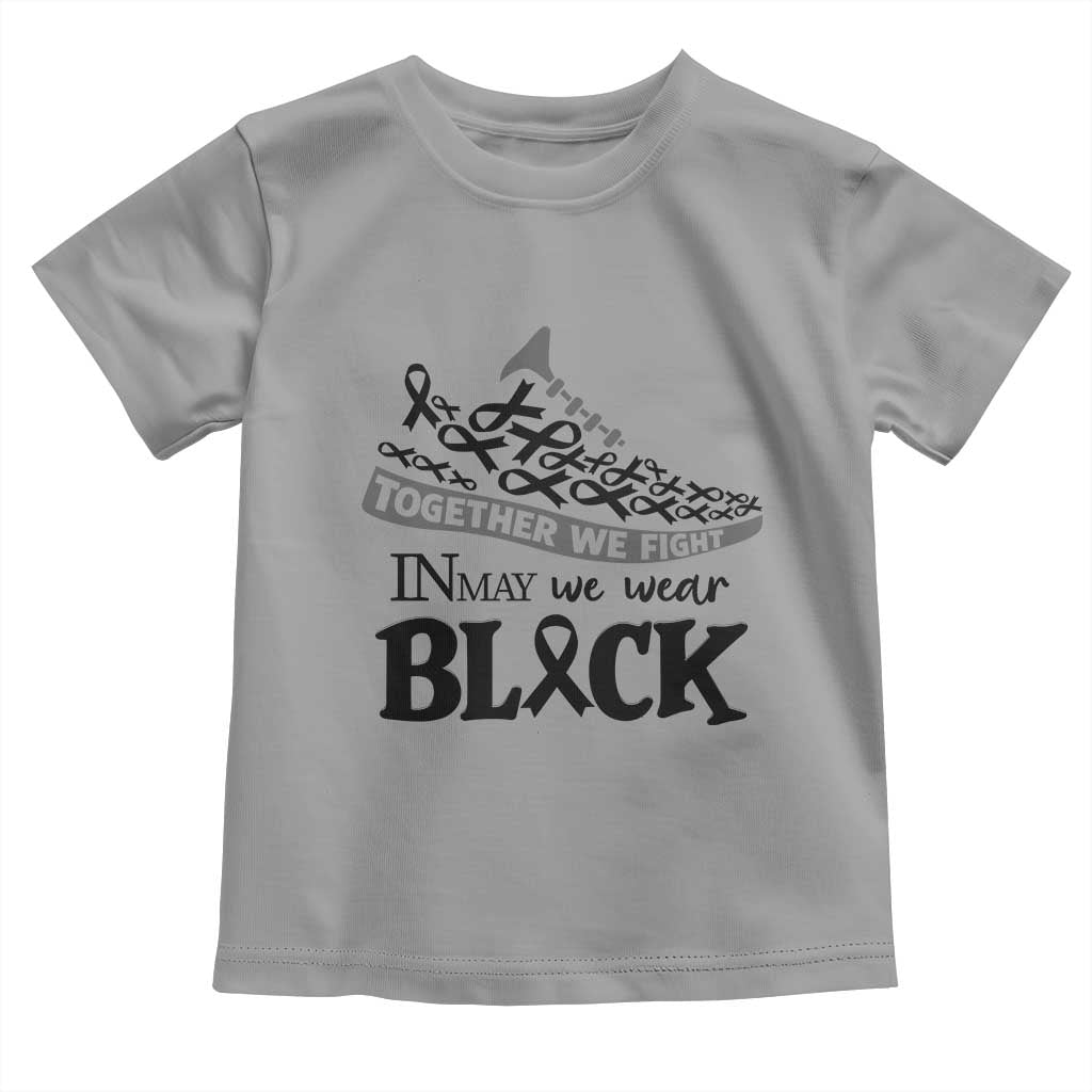 In May We Wear Black Toddler T Shirt Melanoma Support Family Gift