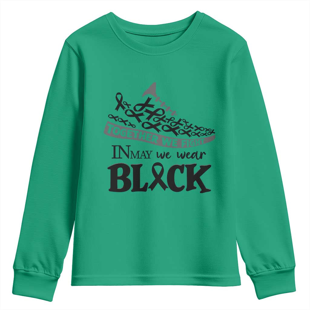 In May We Wear Black Youth Sweatshirt Melanoma Support Family Gift