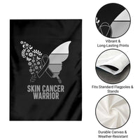 Floral Butterfly Melanoma Awarenes Garden Flag Black Ribbon Warrior Support Gift