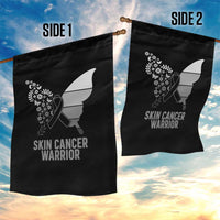 Floral Butterfly Melanoma Awarenes Garden Flag Black Ribbon Warrior Support Gift