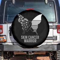 Floral Butterfly Melanoma Awarenes Spare Tire Cover Black Ribbon Warrior Support Gift