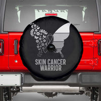 Floral Butterfly Melanoma Awarenes Spare Tire Cover Black Ribbon Warrior Support Gift