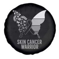 Floral Butterfly Melanoma Awarenes Spare Tire Cover Black Ribbon Warrior Support Gift