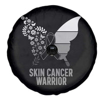 Floral Butterfly Melanoma Awarenes Spare Tire Cover Black Ribbon Warrior Support Gift