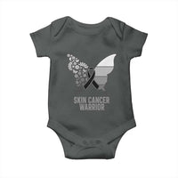 Floral Butterfly Melanoma Awarenes Baby Onesie Black Ribbon Warrior Support Gift