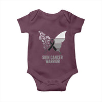 Floral Butterfly Melanoma Awarenes Baby Onesie Black Ribbon Warrior Support Gift