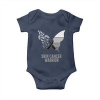 Floral Butterfly Melanoma Awarenes Baby Onesie Black Ribbon Warrior Support Gift
