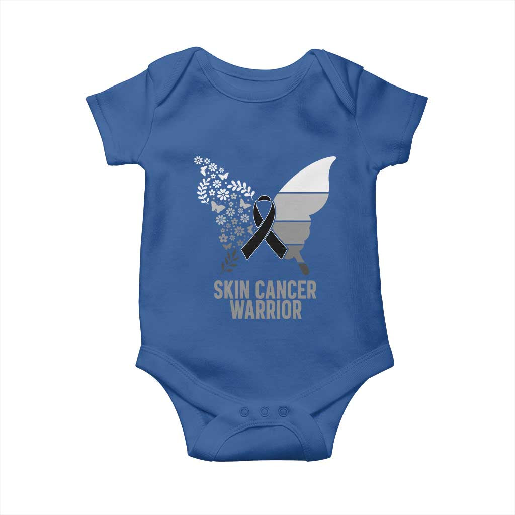 Floral Butterfly Melanoma Awarenes Baby Onesie Black Ribbon Warrior Support Gift