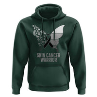 Floral Butterfly Melanoma Awarenes Hoodie Black Ribbon Warrior Support Gift