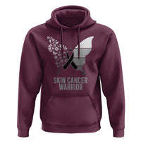 Floral Butterfly Melanoma Awarenes Hoodie Black Ribbon Warrior Support Gift