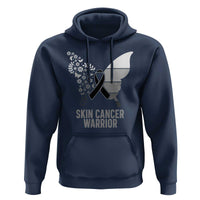 Floral Butterfly Melanoma Awarenes Hoodie Black Ribbon Warrior Support Gift