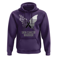 Floral Butterfly Melanoma Awarenes Hoodie Black Ribbon Warrior Support Gift