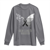 Floral Butterfly Melanoma Awarenes Long Sleeve Shirt Black Ribbon Warrior Support Gift