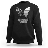 Floral Butterfly Melanoma Awarenes Sweatshirt Black Ribbon Warrior Support Gift
