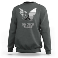 Floral Butterfly Melanoma Awarenes Sweatshirt Black Ribbon Warrior Support Gift