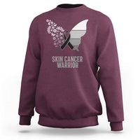 Floral Butterfly Melanoma Awarenes Sweatshirt Black Ribbon Warrior Support Gift