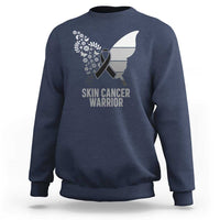 Floral Butterfly Melanoma Awarenes Sweatshirt Black Ribbon Warrior Support Gift