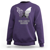 Floral Butterfly Melanoma Awarenes Sweatshirt Black Ribbon Warrior Support Gift