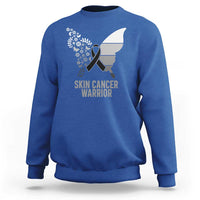 Floral Butterfly Melanoma Awarenes Sweatshirt Black Ribbon Warrior Support Gift